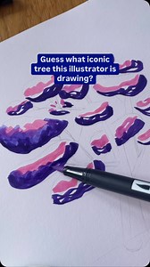 2.5K views · 4 comments | Create your own jacaranda tree masterpiece with brush pens, inspired by the stunning purple blooms.  Step-by-step instructions by the artist Katrin Hummel (@that.time.that) available in bio. #BrushPenArt #Jacarandas | Officeworks | Facebook