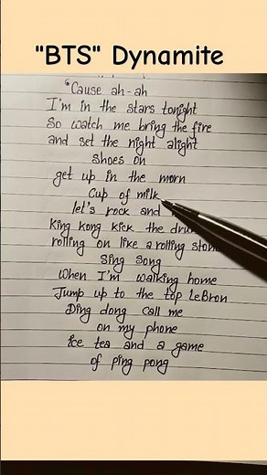BTS - Dynamite | Official Lyric Video (English Lyrics)#BTS #Dynamite #DynamiteLyrics #shorts