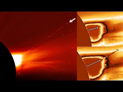 Alien craft exits the Sun and leaves huge plasma trail behind