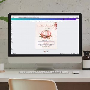 Pink Pumpkin Baby Shower Welcome Sign Template, Pink Girl Pumpkin Editable Baby Shower Welcome Sign, Fall Autumn Baby Shower Boho Decor BS17 - Etsy