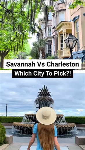 Which city to pick: Savannah or Charleston 📍 Let me tell you what you need to know to choose the best city for your vacation 🙌 #savannah #savannahga #savannahgeorgia #charleston #charlestonsc #USATravel | Follow Me Away