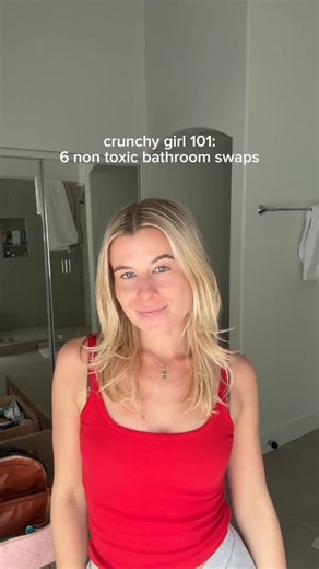 Dr. Olivia Pompa on Instagram: "6 nontoxic bathroom swaps🤍 comment & I’ll send you my favorite bathroom swaps💋 1. dry shampoo - most are toxic aerosols so you’re inhaling harsh chemicals. switch to nontoxic dry shampoo on non wash days. 2. deodorant - applied on lymph tissue and near breast tissue.. you do the math. switch to nontoxic brands. 3. face cleanser - your skin barrier is critical to healthy skin. washing with chemicals, you’re creating more problems than you’re solving