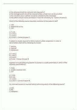 ARRT Patient Care review questions with complete solutions 20233637