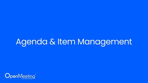Agenda & Item Management