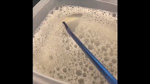 What's a bubble, anyway? A bubble is a pocket or a round particle of one substance trapped inside another. In most cases these spherical pockets are made of gas trapped inside of a liquid. And usually bubbles can lie underneath the surface of the liquid until the suface tension breaks and the gas will escape back into the atmosphere. Let's see what happens when we use all the ingredients to create bubbles on a large scale. | Discovery Place Science