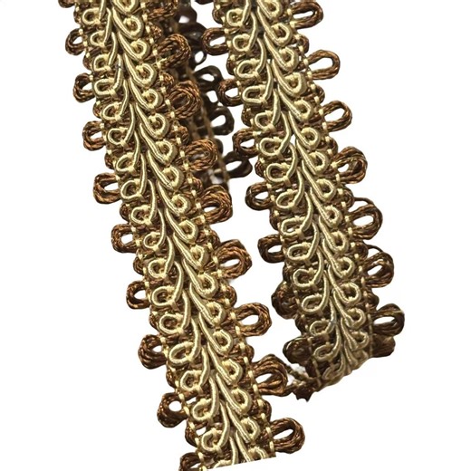 Brown & Gold Gimp Braid Trim: 20mm Upholstery Border, Sold by the Metre - Etsy UK