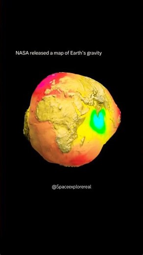 Map of Earth’s Gravity 🌏 #space #universe #science #gravity #physics #viral #shorts