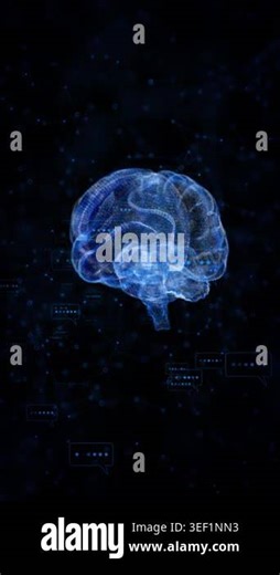 Artificial Intelligence AI. Future Technology cyber mind Big Data . Technology Digital data Network Abstract Background Processor programming code. AI Array operations, neural networks, encryption Stock Video Footage - Alamy