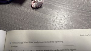 Thoracoscopy with three wedge resections of the right lung.Cod... | Filo