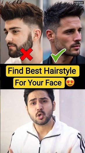 Find Best Hairstyle According To Face | Hairstyle for Men and Boys #hairstyle #hunkharsh #shorts