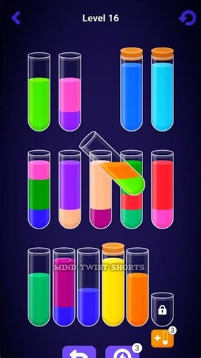 Water Sort Puzzle Level 16 Completed | So Satisfying Color Sort Challenge #shorts #satisfying #asmr