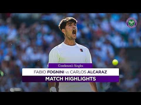 Alcaraz pushed in five set THRILLER | Fabio Fognini vs Carlos Alcaraz | Highlights | Wimbledon 2025