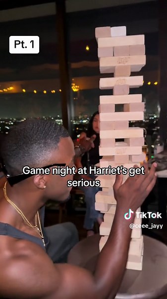 This was the most serious game of Jenga i have ever played #charlesgrantdebose #fyp #gamenight @Cydney Elise @quincywimbishjr