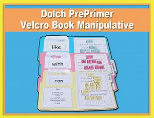 File Folder Activity with Velcro | Dolch PrePrimer Words- Heidi Songs