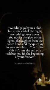 A wedding fades, but the feeling lasts forever. 🌙 | Bride and Breakfast