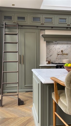 12K views · 12K reactions | A moment for green kitchens. We’ve worked on a number of beautiful green kitchen designs this year. Here’s a look into three of our favourites - each inspired from one of our collections (Sienna, Heritage, and Classic), and hand-painted in a stunning shade of green. Which one is your favourite? #greenkitchen #kitchendesigner #luxurykitchens | Thomas James Bespoke Kitchens | Facebook