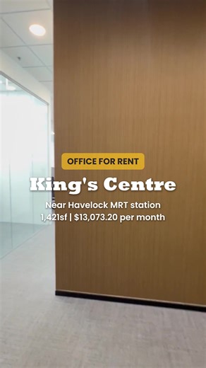 🔥 Looking for a move‑in ready office in Singapore. This one might be exactly what you need. 📍 King's Centre — Near Havelock MRT A convenient, central location perfect for teams who want accessibility and a professional setting. ✨ Unit Highlights: - 📐 1,421 sq ft of efficient office space - 💼 Fully fitted & move‑in ready - 💰 Monthly rental: $13,073.20 - 🚆 2–3 mins walk to Havelock MRT - 🏢 Ideal for teams seeking a hassle‑free setup 💬 Interested to find out more. Contact us to arrange a vi