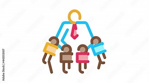 Man Interview Icon Animation. color Man Interview animated icon on white background