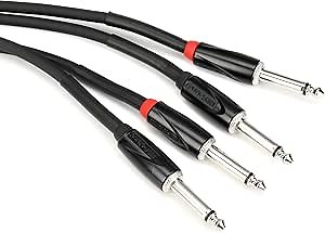 Roland Black Series Interconnect Cable, Dual 1/4-Inch to Dual 1/4-Inch, 15 Feet