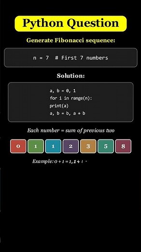 Python: Generate Fibonacci Sequence in Seconds! 🔁✨ #python #coding