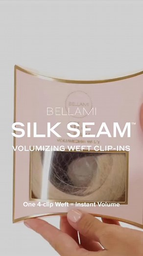 Meet your secret weapon for instant volume 💁‍♀️ The BELLAMI Silk Seam™ Volumizing Weft is a single 4-clip weft made with 100% Remy hair—30% thinner for a seamless blend. Wear it solo or stack it for drama.✨ | Bellami Hair