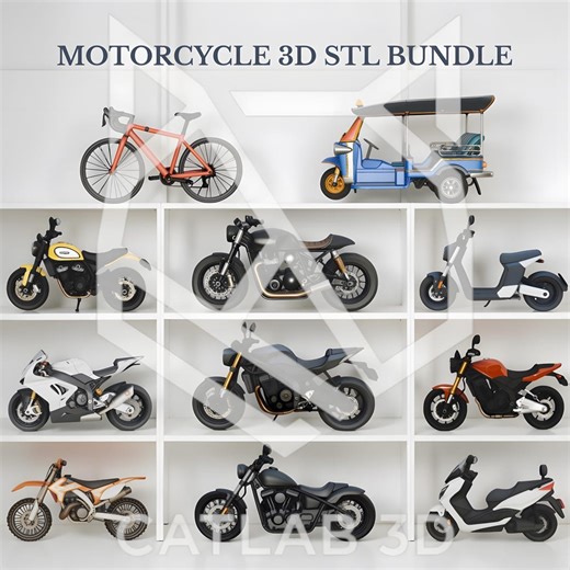 Motorcycle STL Bundle | 3D Printable Motorbike Collection | Digital Bike Pack - Etsy