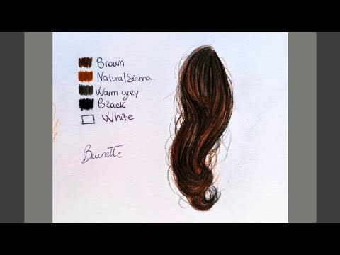 How to Draw Realistic Brunette Hair with Colored Pencils | Easy for Beginners