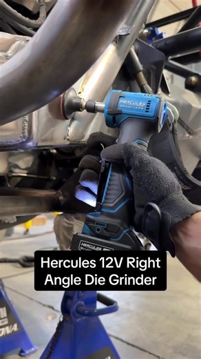 The Hercules 12V Right Angle Die Grinder has a high-performance brushless motor that delivers speeds up to 25,000 RPM to grind, sand, and polish. #Hercules #DieGrinder #HarborFreight