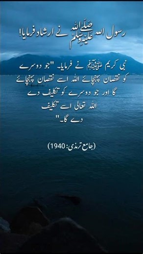 نبی کریم صلی اللہ علیہ وسلم نے فرمایا جو دوسرے کو نقصان پہنچائے اللہ اسے نقصان پہنچائے گا اور جو۔۔۔۔