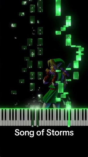 The Legend of Zelda: Ocarina of Time – Song of Storms | Piano Cover + MIDI Visualization