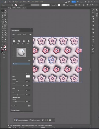 How to Create a 3D inflate Flower Emboss Effect in Illustrator #illustrator #illustratortutorial