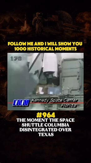 On February 1, 2003, over the skies of Texas, the Space Shuttle Columbia was re-entering Earth’s atmosphere after completing a 16-day mission. As it streaked across the sky, residents filmed what appeared to be multiple bright fragments breaking apart behind the shuttle. Within seconds, the spacecraft disintegrated, leaving visible debris trails stretching across the horizon. The breakup was captured from highways, backyards, and news helicopters, as pieces fell over a wide area. All seven crew 