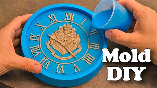 Silicone mold making process crafting a magical clock
