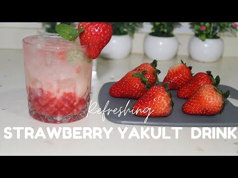 Strawberry Yakult Soda| How to make strawberry drink recipe