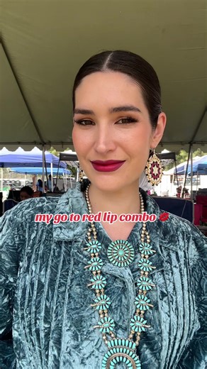 my powwow lippie tutorial #powwow #nativetiktok #nativeamerican #navajo #lipcombo
