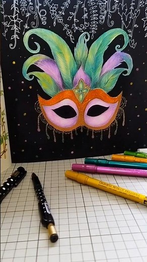 Passo a Passo Máscara de Carnaval- Selva Mágica #johannabasford #coloringbook #art #tutorial #shorts