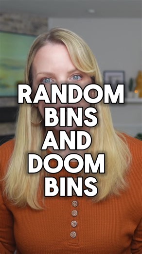 Ok so sometimes when I'm doing a makeover or answering questions, you'll hear me say you need a random bin. AND YOU DO! But there is a fine line to keep those random bins from turning into doom bins. #storage #organization #doompiles #doombins #organizewithme #declutter #declutterwithme #storagehacks #homehacks #clutterbug #storagesolutions #organization #organizedhome #homedecor