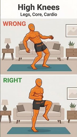 Stop Doing High Knees Wrong! Fix These Mistakes Before You Get Injured ⚠️ #fitness #homeworkout