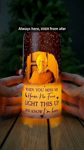 Custom Photo When You Miss Me Light This Up | Personalized Flameless LED Candle