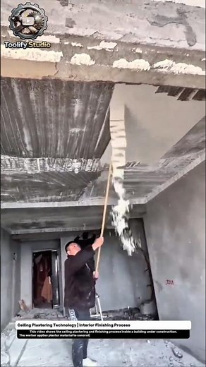 Ceiling Plastering and Surface Finishing Process | Construction Work Education Video.
