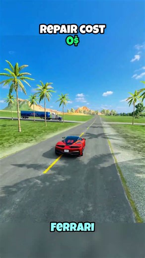 Which car overtakes the truck and what is the repair cost? #beamng #beamngdrive #game #gaming #car