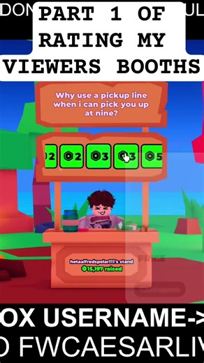 #shorts #roblox #plsdonate RATING MY VIEWERS PLS DONATE BOOTH PART 1 DROP YOUR USERS BELOW!