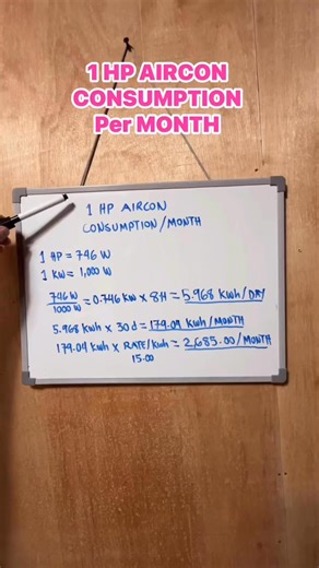 1.1M views · 9K reactions | Example consumption computation of 1 HP aircon per Month #electrical-tutorial | Electrical Tutorial | Facebook