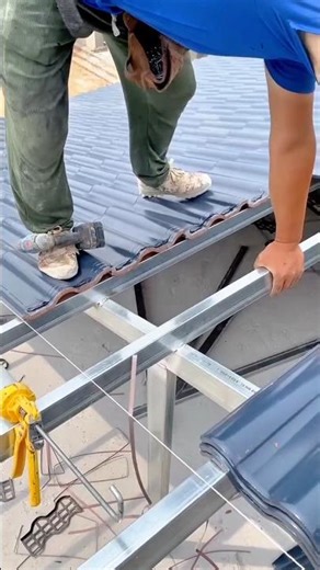 Installing Interlocking Roof Tiles on a Metal Truss Structure