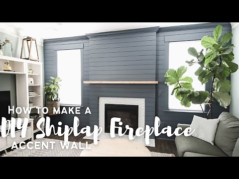 DIY Shiplap Fireplace Accent Wall