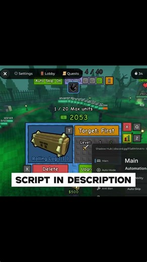 New Script Garden Tower Defense Roblox #roblox #robloxscript #gardentowerdefense #shorts