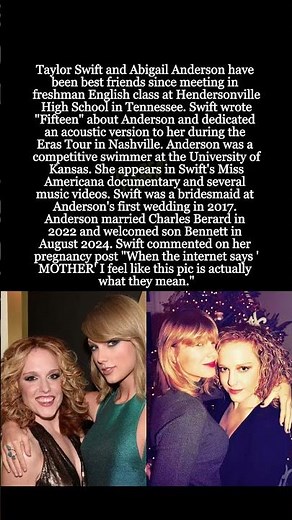 Taylor Swift's Best Friend Abigail Anderson: From "Fifteen" to Married with a Baby #shorts