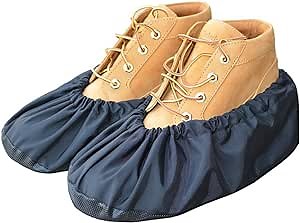 MyShoeCovers Premium Reusable Shoe and Boot Covers for Contractors - 1 Pair, Non-Slip, Black, Small