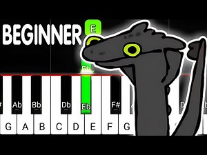 Dancing Toothless Meme SLOW EASY Piano Tutorial