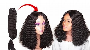 Curly Crochet Wig with Braid Extension | Hairstyle Tutorial